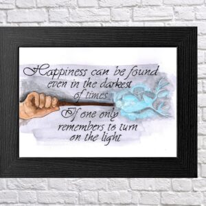 Happiness can be found inspirational quote A4 print