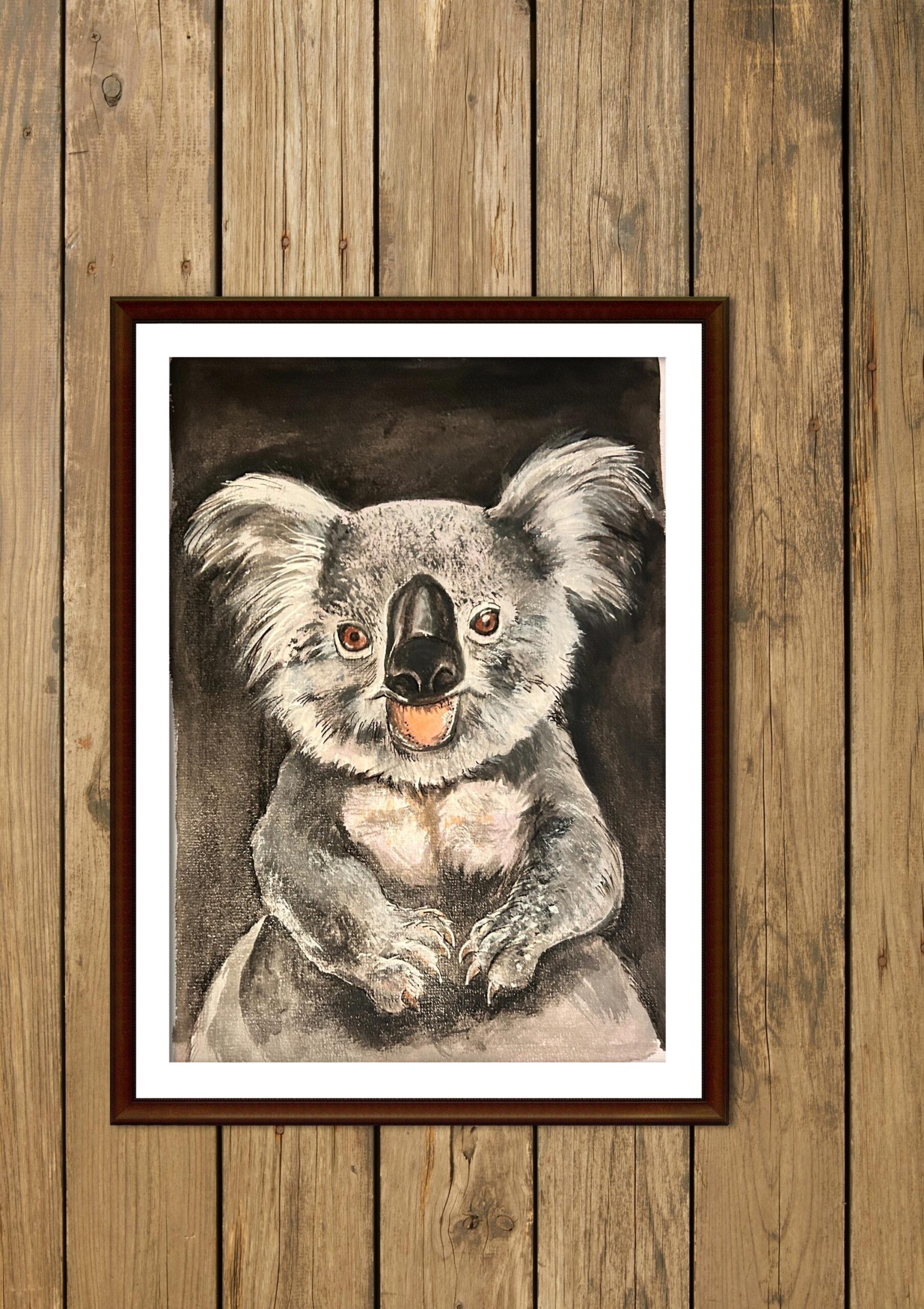 Koala Acrylic Art prints A4 | Hand-Painted Australian Wildlife Art