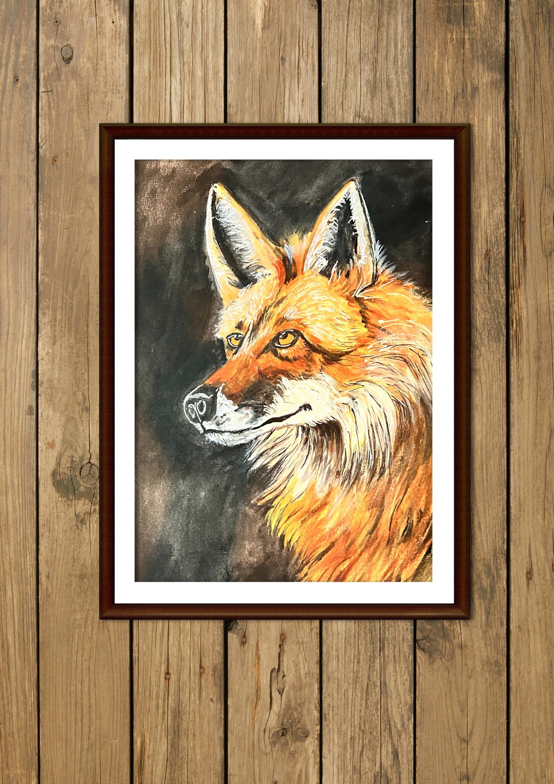 Fox Acrylic Prints | Rustic Woodland Animal Art