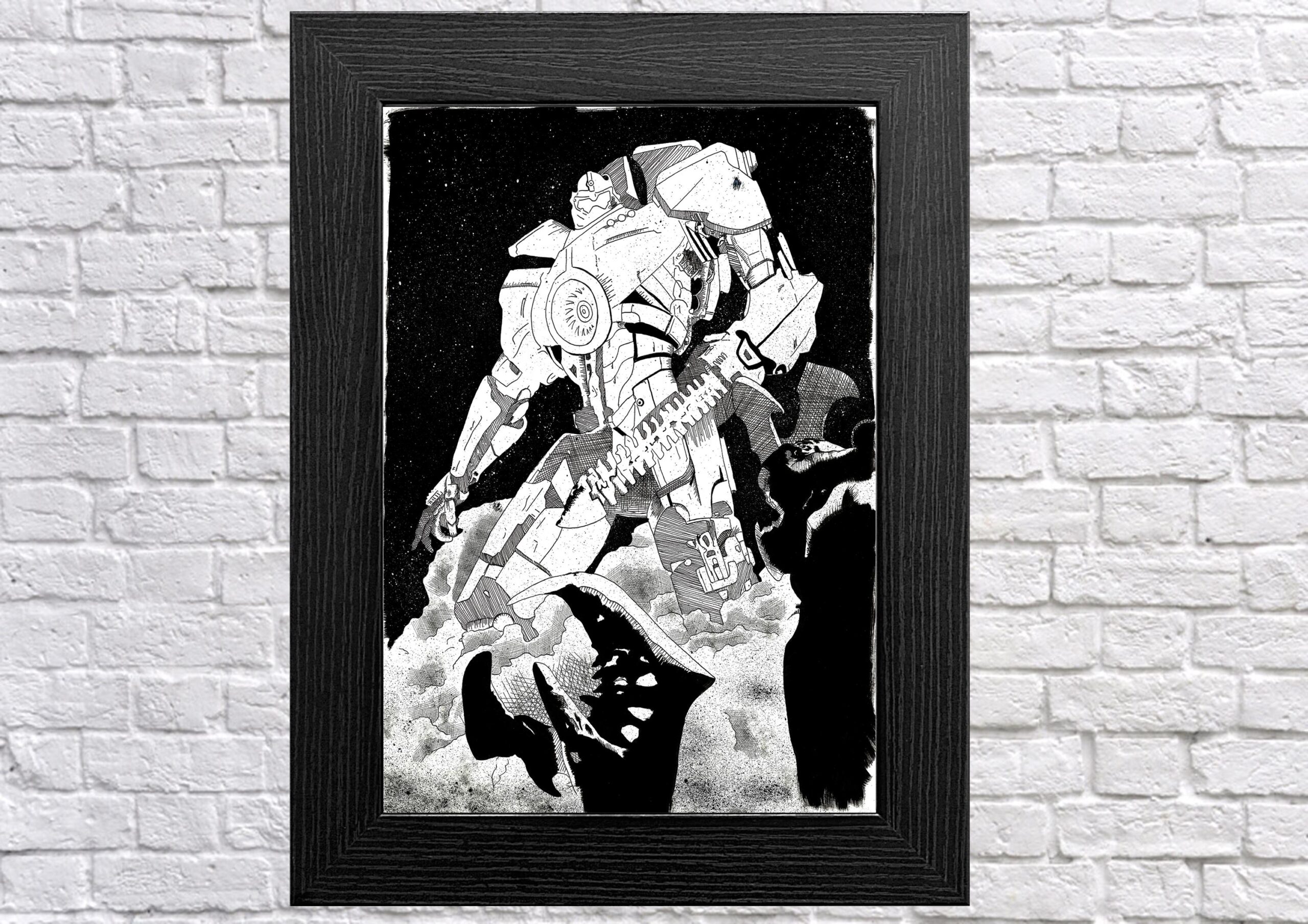 Gipsy Danger| jaeger | Art print | black and white
